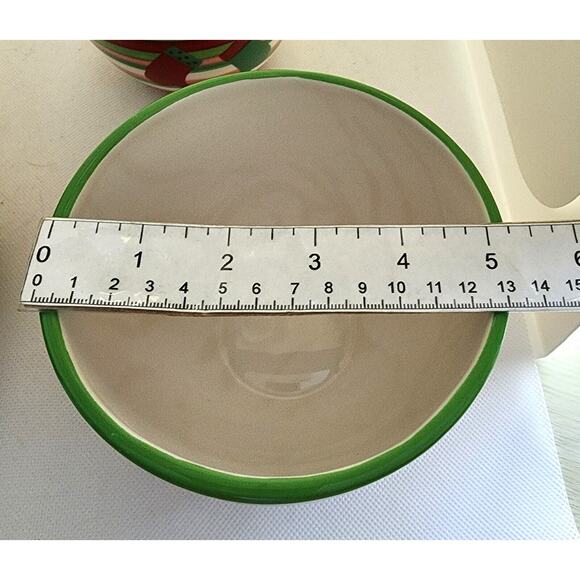 Stacking Bowls-Boston Warehouse-Christmas/Holiday-Green White Red-Set of 3 - Picture 11 of 14